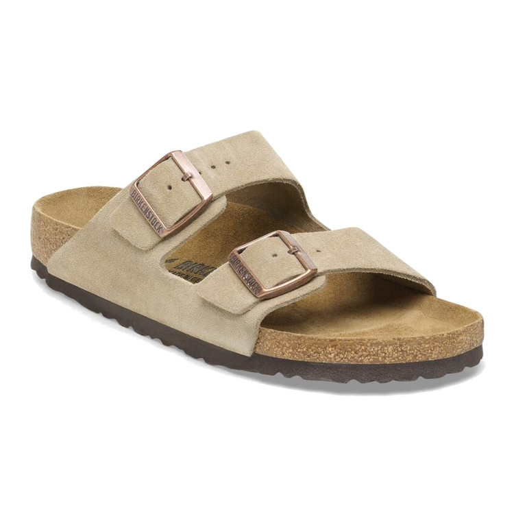 Birkenstock Arizona Suede Leather Sandal | Taupe | Narrow - Women’s (0051463) - Image 3